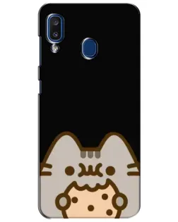 Чехол для Samsung Galaxy a20 2019 (A205F) с картинкой «Пушин на черном»