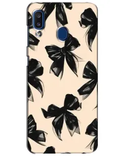 Чехол для Samsung Galaxy a20 2019 (A205F) с картинкой «Паттерн черные банты»