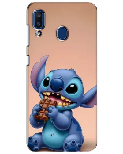 Чехол для Samsung Galaxy a20 2019 (A205F) с картинкой «Стич ест шоколад»