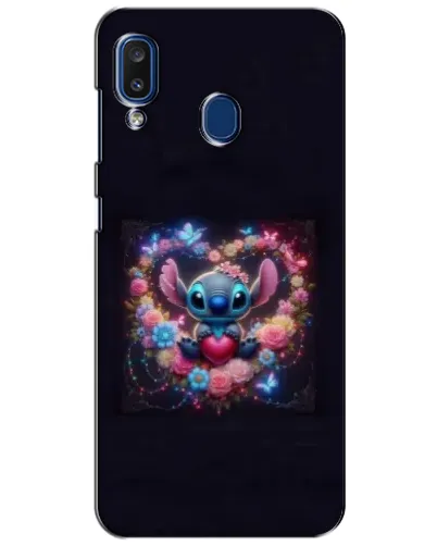 Чехол для Samsung Galaxy a20 2019 (A205F) с картинкой «Stitch в цветах»