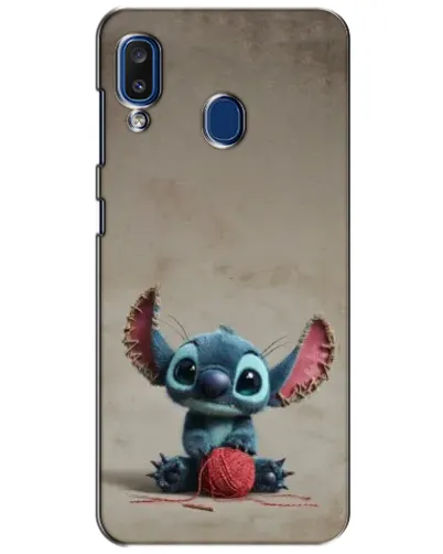 Чехол для Samsung Galaxy a20 2019 (A205F) с картинкой «Стич на коричневом фоне»