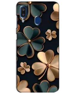 Чехол для Samsung Galaxy a20 2019 (A205F) с картинкой «Клевер в золоте»