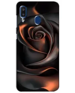Чехол для Samsung Galaxy a20 2019 (A205F) с картинкой «Шелковая черная роза»