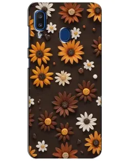 Чехол для Samsung Galaxy a20 2019 (A205F) с картинкой «Узор из маленьких подсолнухов»