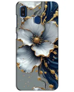 Чехол для Samsung Galaxy a20 2019 (A205F) с картинкой «Белый цветок и золотой флюид»