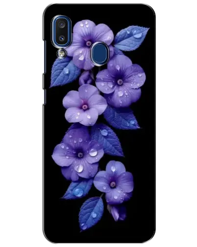 Чехол для Samsung Galaxy a20 2019 (A205F) с картинкой «Фиолетовые цветы с росою» Чехол для Samsung Galaxy a20 2019 (A205F) с картинкой «Фиолетовые цветы с росою»