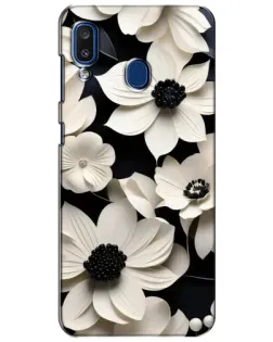 Чехол для Samsung Galaxy a20 2019 (A205F) с картинкой «Объемные белые цветы»