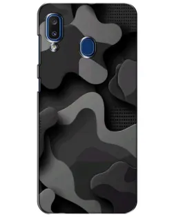 Чехол для Samsung Galaxy a20 2019 (A205F) с картинкой «Темный абстрактный камуфляж»