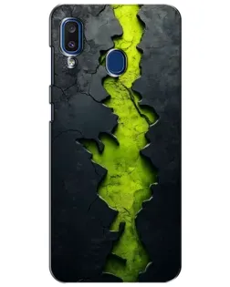 Чехол для Samsung Galaxy a20 2019 (A205F) с картинкой «Салатовый разлом скалы»