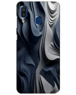 Чехол для Samsung Galaxy a20 2019 (A205F) с картинкой «Объемные синие складки»