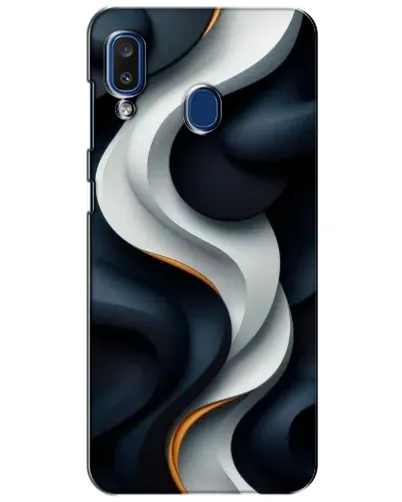 Чехол для Samsung Galaxy a20 2019 (A205F) с картинкой «Объемные черно-белые ленты» Чехол для Samsung Galaxy a20 2019 (A205F) с картинкой «Объемные черно-белые ленты»