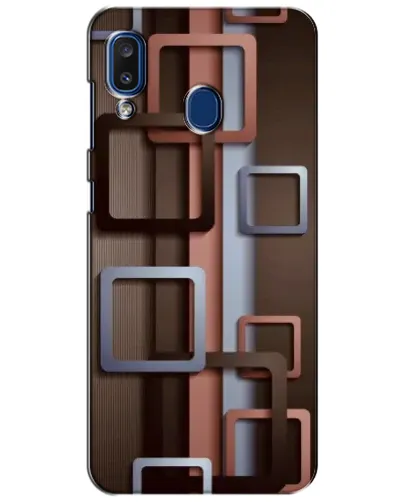 Чехол для Samsung Galaxy a20 2019 (A205F) с картинкой «Коричневые объемные квадраты» Чехол для Samsung Galaxy a20 2019 (A205F) с картинкой «Коричневые объемные квадраты»
