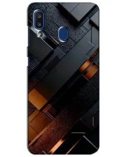 Чехол для Samsung Galaxy a20 2019 (A205F) с картинкой «Черные геометрические блоки»