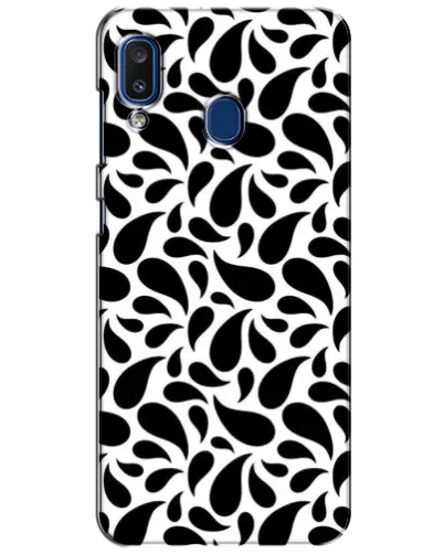 Чехол для Samsung Galaxy a20 2019 (A205F) с картинкой «Контрастные черные капли» Чехол для Samsung Galaxy a20 2019 (A205F) с картинкой «Контрастные черные капли»