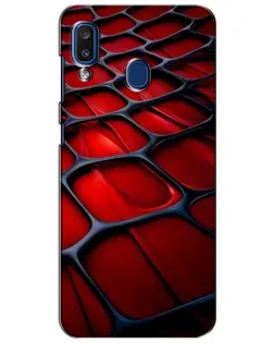 Чехол для Samsung Galaxy a20 2019 (A205F) с картинкой «Красная глянцевая сетка»