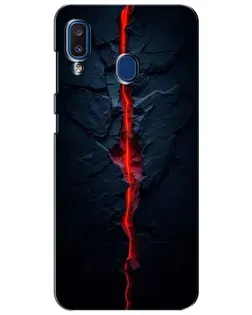 Чехол для Samsung Galaxy a20 2019 (A205F) с картинкой «Kрасная лавовая трещина»