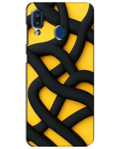 Чехол для Samsung Galaxy a20 2019 (A205F) с картинкой «Черное желтое переплетение» Чехол для Samsung Galaxy a20 2019 (A205F) с картинкой «Черное желтое переплетение»