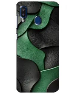 Чехол для Samsung Galaxy a20 2019 (A205F) с картинкой «Зеленые кожаные волны»