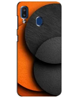 Чехол для Samsung Galaxy a20 2019 (A205F) с картинкой «Геометрия оранжевых кругов»