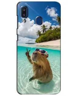 Чехол для Samsung Galaxy a20 2019 (A205F) с картинкой «Капибара на море»