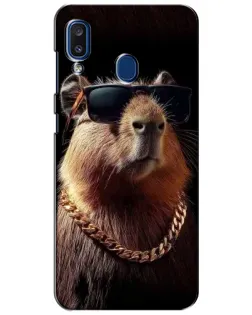 Чехол для Samsung Galaxy a20 2019 (A205F) с картинкой «Капибара золотая цепь»