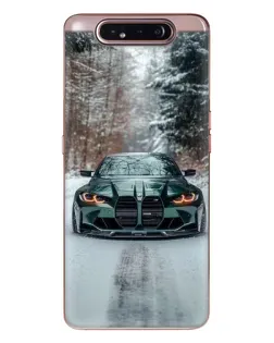 Чехол для Samsung Galaxy a80 2019 ( A805F ) с картинкой «BMW в зимнем лесу»