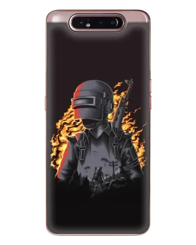 Чехол для Samsung Galaxy a80 2019 ( A805F ) с картинкой «PUBG — огненный силуэт»