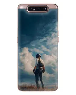 Чехол для Samsung Galaxy a80 2019 ( A805F ) с картинкой «Герой PUBG на скале»