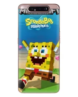 Чохол для Samsung Galaxy a80 2019 ( A805F ) з картинкою «Губка Боб Minecraft»