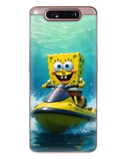Чохол для Samsung Galaxy a80 2019 ( A805F ) з картинкою «Спанч Боб на гідроциклі»