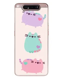 Чехол для Samsung Galaxy a80 2019 ( A805F ) с картинкой «Pusheen трио»