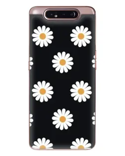Чехол для Samsung Galaxy a80 2019 ( A805F ) с картинкой «Ромашки на черном»
