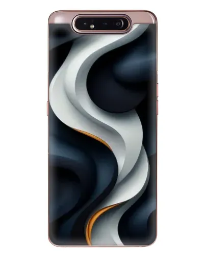 Чехол для Samsung Galaxy a80 2019 ( A805F ) с картинкой «Объемные черно-белые ленты»