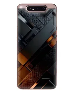 Чехол для Samsung Galaxy a80 2019 ( A805F ) с картинкой «Черные геометрические блоки»