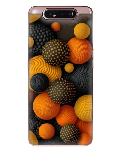 Чехол для Samsung Galaxy a80 2019 ( A805F ) с картинкой «Объемные оранжевые сферы»