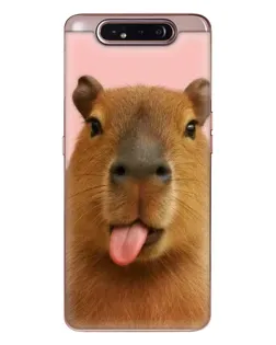 Чехол для Samsung Galaxy a80 2019 ( A805F ) с картинкой «Капибара с языком»