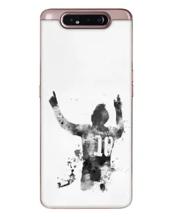 Чохол для Samsung Galaxy a80 2019 ( A805F ) з картинкою «Чорно-білий силует Мессі»