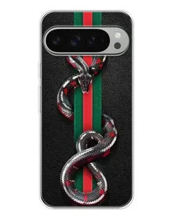 Чехол для Google Pixel 10 Pro XL с картинкой «Gucci — змея на полосе»