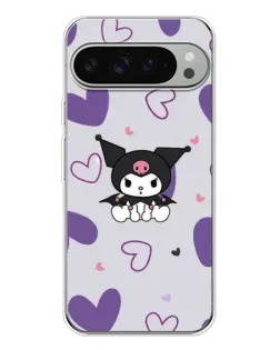 Чохол для Google Pixel 10 Pro XL з картинкою «Kuromi та лавандові серця»
