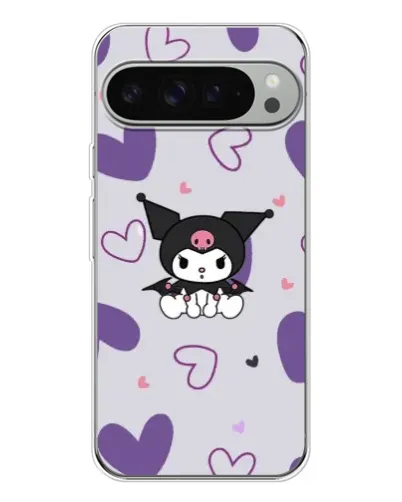 Чохол для Google Pixel 10 Pro XL з картинкою «Kuromi та лавандові серця»