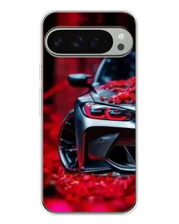 Чохол для Google Pixel 10 Pro XL з картинкою «Спортивна BMW та квіти»