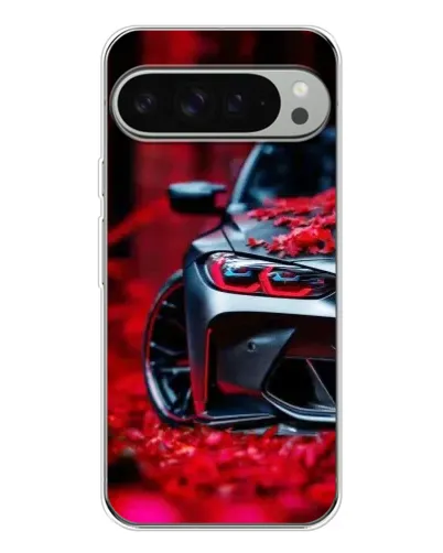 Чохол для Google Pixel 10 Pro XL з картинкою «Спортивна BMW та квіти»