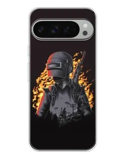 Чохол для Google Pixel 10 Pro XL з картинкою «PUBG — вогняний силует»