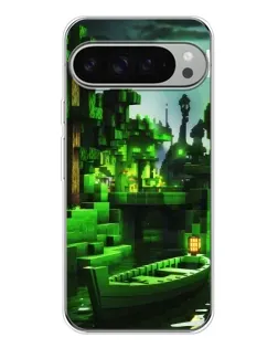Чохол для Google Pixel 10 Pro XL з картинкою «Minecraft лісовий пейзаж»