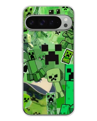 Чохол для Google Pixel 10 Pro XL з картинкою «Кріпери Minecraft»