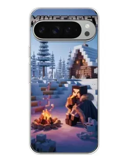 Чохол для Google Pixel 10 Pro XL з картинкою «Зимовий Minecraft»