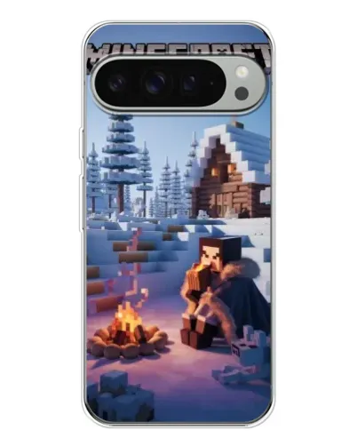 Чохол для Google Pixel 10 Pro XL з картинкою «Зимовий Minecraft»