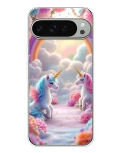 Чохол для Google Pixel 10 Pro XL з картинкою «Веселка і єдинороги»
