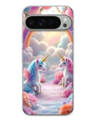 Чохол для Google Pixel 10 Pro XL з картинкою «Веселка і єдинороги»