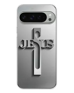 Чехол для Google Pixel 10 Pro XL с картинкой «Металлический крест Jesus»